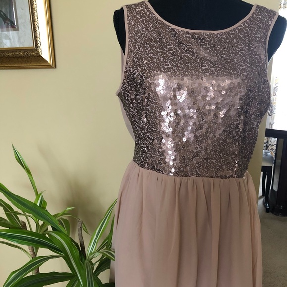 Rose Gold Flower Sequin Dress - Picture 1 of 1
